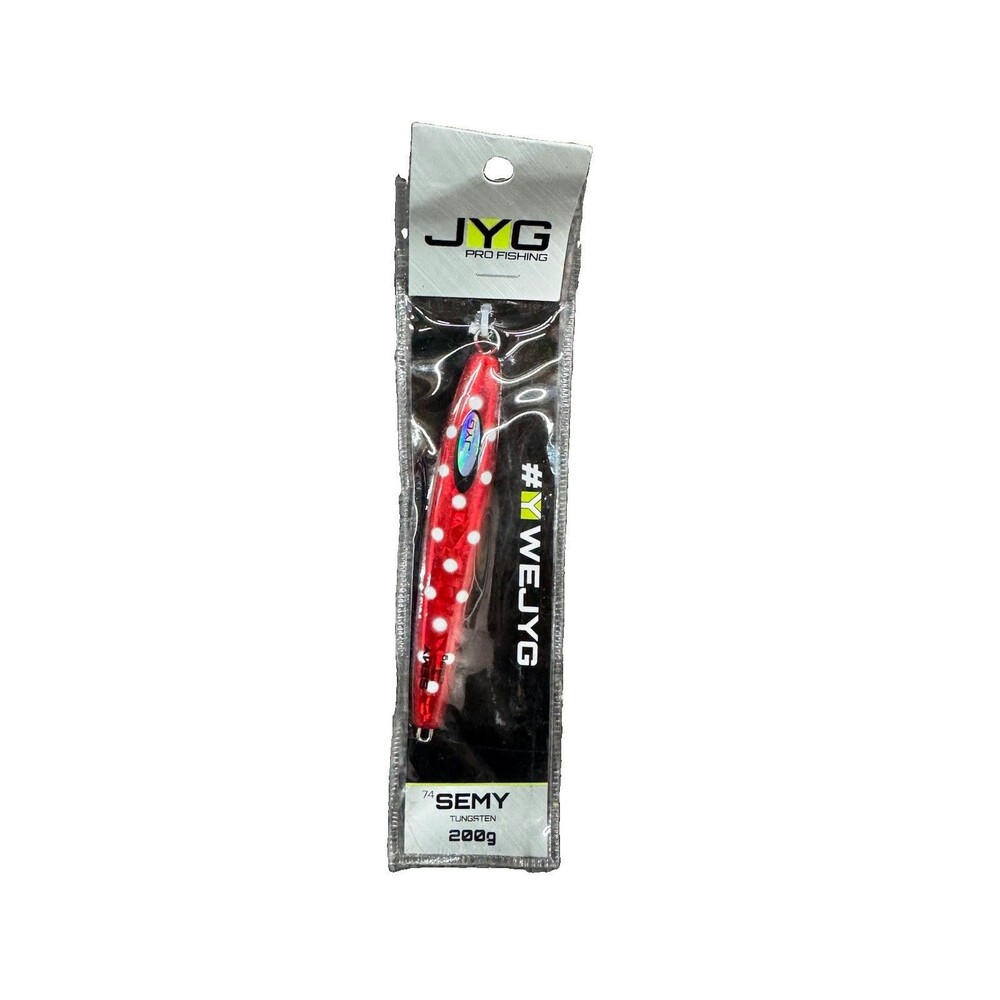 (RB2) JYG Pro Fishing SEMY Tungsten 200g Red Dot Slow Pitch Jig 631465710366 NEW